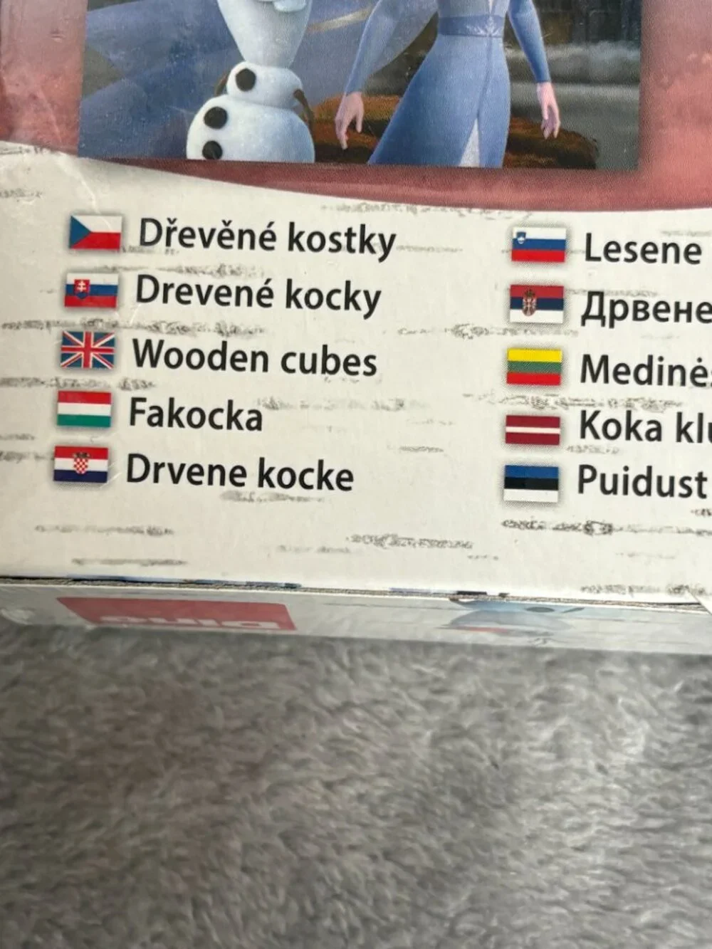 Disney Frozen 2 Wooden Cubes Blocks Puzzle Boxed Set Sealed Kids Made Czech Dino